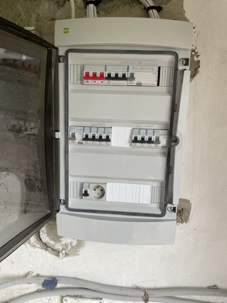 Szemud - Nowoczesna skrzynka elektryczna z bezpiecznikami zamontowana w trakcie remontu wnętrz, wykonana przez profesjonalną firmę remontową.